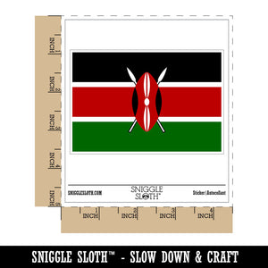 Kenya National Country Flag Waterproof Vinyl Phone Tablet Laptop Water Bottle Car Window Bumper Decal Sticker Set - 5 Pack