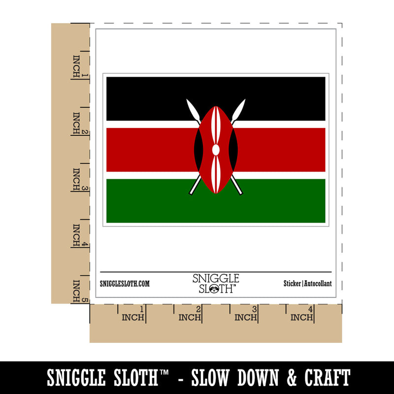 Kenya National Country Flag Waterproof Vinyl Phone Tablet Laptop Water Bottle Car Window Bumper Decal Sticker Set - 5 Pack