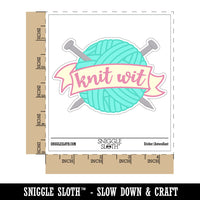 Knit Wit Yarn Knitting Waterproof Vinyl Phone Tablet Laptop Water Bottle Car Window Bumper Decal Sticker Set - 5 Pack