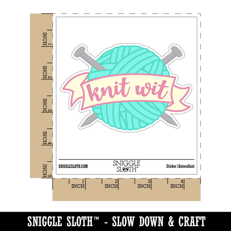 Knit Wit Yarn Knitting Waterproof Vinyl Phone Tablet Laptop Water Bottle Car Window Bumper Decal Sticker Set - 5 Pack