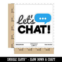 Let's Chat Speech Bubble Dialogue Text Message Waterproof Vinyl Phone Tablet Laptop Water Bottle Car Window Bumper Decal Sticker Set - 5 Pack