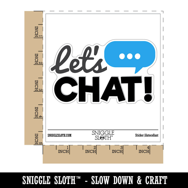 Let's Chat Speech Bubble Dialogue Text Message Waterproof Vinyl Phone Tablet Laptop Water Bottle Car Window Bumper Decal Sticker Set - 5 Pack