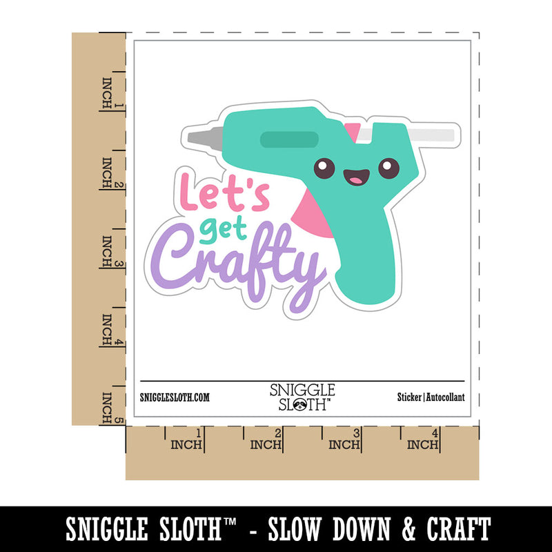 Let's Get Crafty Glue Gun Crafting Waterproof Vinyl Phone Tablet Laptop Water Bottle Car Window Bumper Decal Sticker Set - 5 Pack