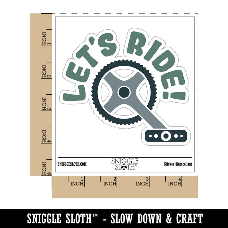 Let's Ride Bike Cycling Waterproof Vinyl Phone Tablet Laptop Water Bottle Car Window Bumper Decal Sticker Set - 5 Pack