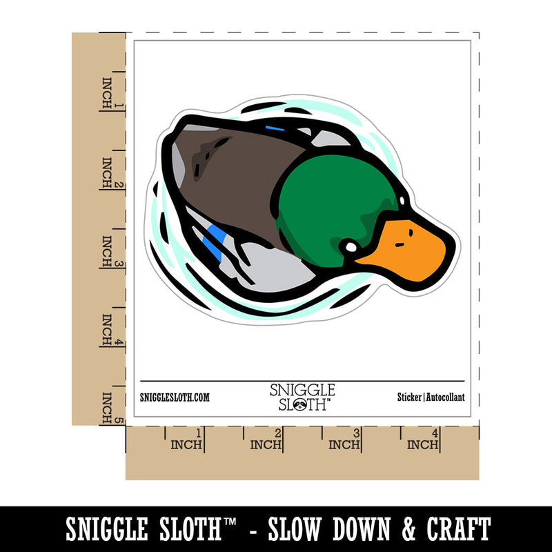 Mallard Duck Floating On Water Ripples Waterproof Vinyl Phone Tablet Laptop Water Bottle Car Window Bumper Decal Sticker Set - 5 Pack