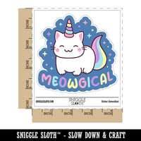 Meowgical Cat Unicorn Waterproof Vinyl Phone Tablet Laptop Water Bottle Car Window Bumper Decal Sticker Set - 5 Pack