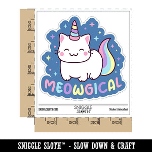 Meowgical Cat Unicorn Waterproof Vinyl Phone Tablet Laptop Water Bottle Car Window Bumper Decal Sticker Set - 5 Pack