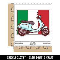 Moped Bike Italian Flag Vehicle Waterproof Vinyl Phone Tablet Laptop Water Bottle Car Window Bumper Decal Sticker Set - 5 Pack
