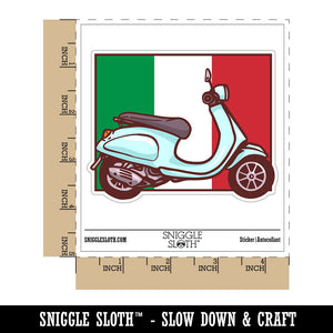 Moped Bike Italian Flag Vehicle Waterproof Vinyl Phone Tablet Laptop Water Bottle Car Window Bumper Decal Sticker Set - 5 Pack