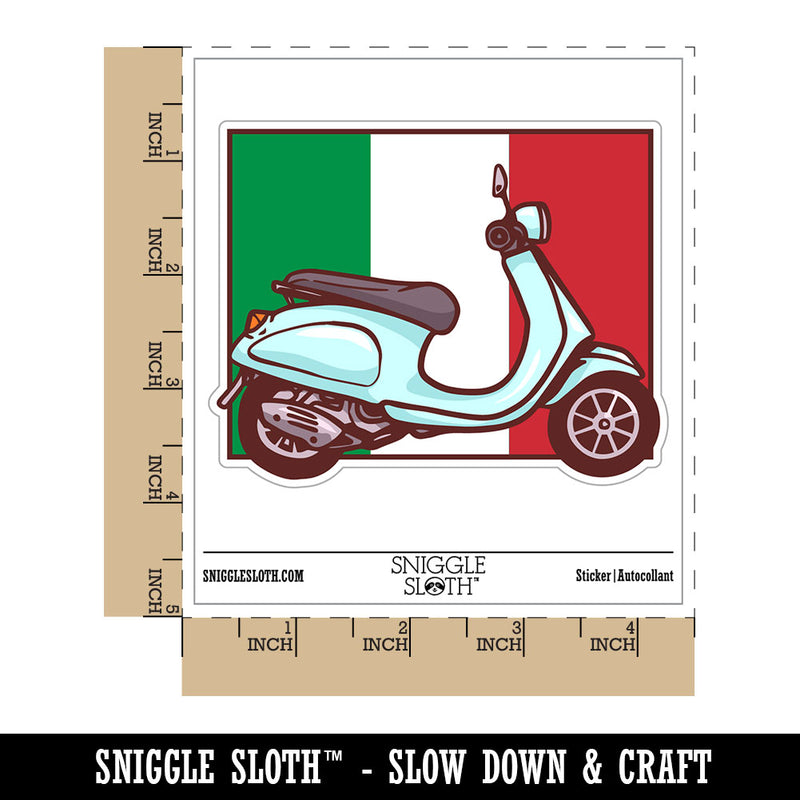 Moped Bike Italian Flag Vehicle Waterproof Vinyl Phone Tablet Laptop Water Bottle Car Window Bumper Decal Sticker Set - 5 Pack