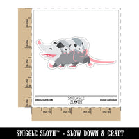 Mother Opossum with Babies on Back Waterproof Vinyl Phone Tablet Laptop Water Bottle Car Window Bumper Decal Sticker Set - 5 Pack