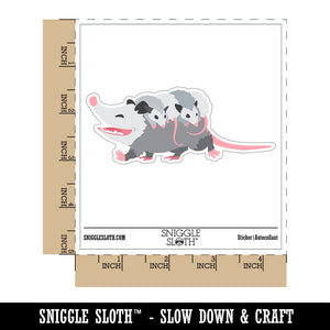 Mother Opossum with Babies on Back Waterproof Vinyl Phone Tablet Laptop Water Bottle Car Window Bumper Decal Sticker Set - 5 Pack