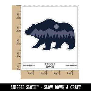 Mountain Scene Bear Silhouette Waterproof Vinyl Phone Tablet Laptop Water Bottle Car Window Bumper Decal Sticker Set - 5 Pack