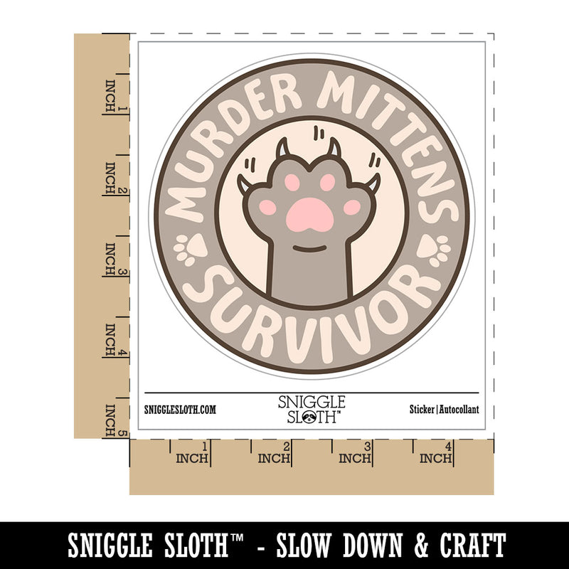 Murder Mittens Survivor Cat Claws Waterproof Vinyl Phone Tablet Laptop Water Bottle Car Window Bumper Decal Sticker Set - 5 Pack