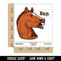 Nay Chestnut Sorrel Horse Condescending Funny Waterproof Vinyl Phone Tablet Laptop Water Bottle Car Window Bumper Decal Sticker Set - 5 Pack