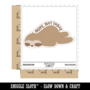 Nope Not Today Sloth Waterproof Vinyl Phone Tablet Laptop Water Bottle Car Window Bumper Decal Sticker Set - 5 Pack