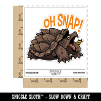 Oh Snap Alligator Snapping Turtle Fish Waterproof Vinyl Phone Tablet Laptop Water Bottle Car Window Bumper Decal Sticker Set - 5 Pack