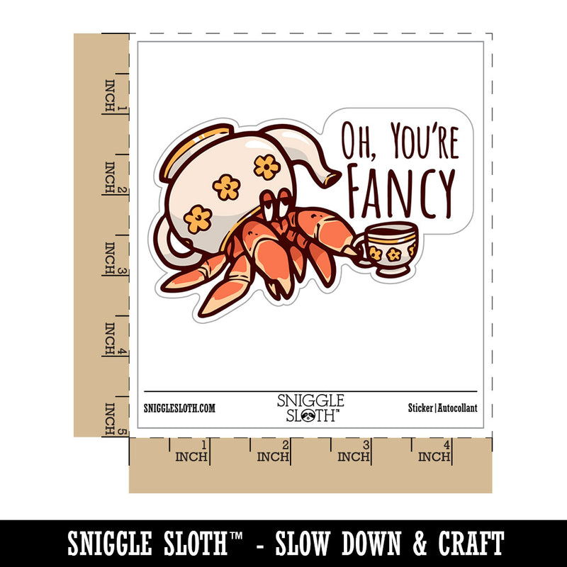Oh You're Fancy Hermit Crab Teapot Teacup Waterproof Vinyl Phone Tablet Laptop Water Bottle Car Window Bumper Decal Sticker Set - 5 Pack