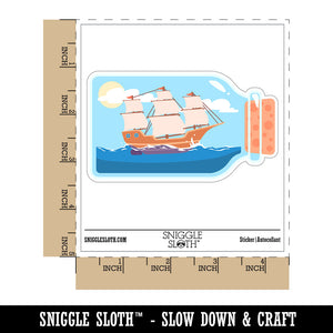 Old Ship On Ocean In A Bottle Waterproof Vinyl Phone Tablet Laptop Water Bottle Car Window Bumper Decal Sticker Set - 5 Pack