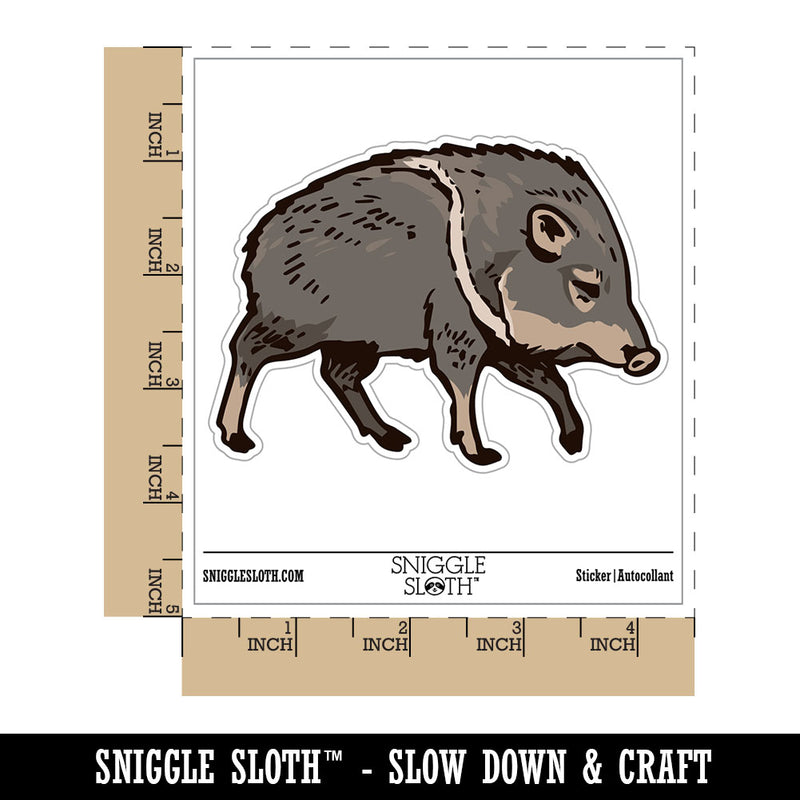Peccary Javelina Skunk Pig Realistic Waterproof Vinyl Phone Tablet Laptop Water Bottle Car Window Bumper Decal Sticker Set - 5 Pack