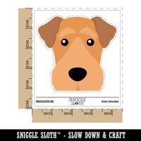 Peeking Airedale Terrier Dog Waterproof Vinyl Phone Tablet Laptop Water Bottle Car Window Bumper Decal Sticker Set - 5 Pack