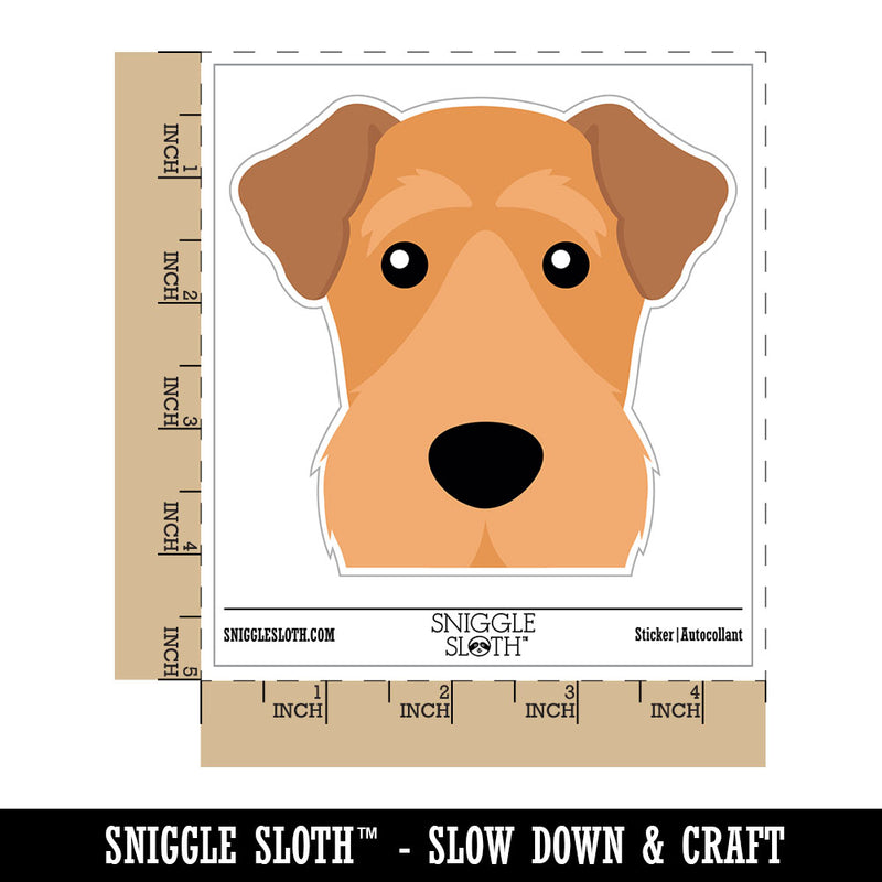 Peeking Airedale Terrier Dog Waterproof Vinyl Phone Tablet Laptop Water Bottle Car Window Bumper Decal Sticker Set - 5 Pack