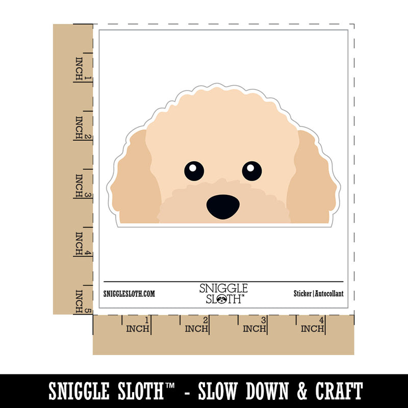 Peeking Apricot Toy Poodle Dog Waterproof Vinyl Phone Tablet Laptop Water Bottle Car Window Bumper Decal Sticker Set - 5 Pack