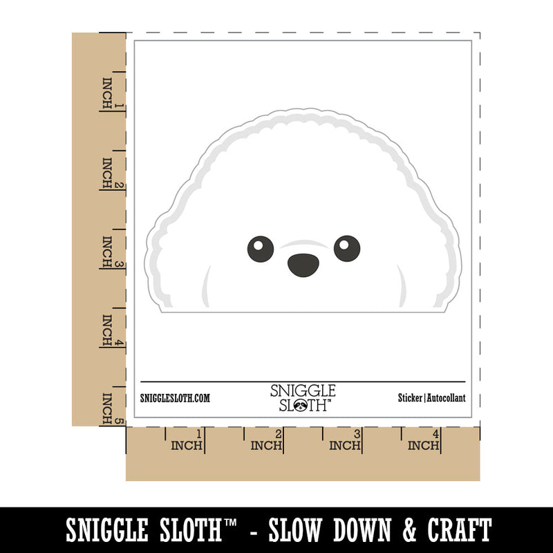 Peeking Bichon Frise Dog Waterproof Vinyl Phone Tablet Laptop Water Bottle Car Window Bumper Decal Sticker Set - 5 Pack