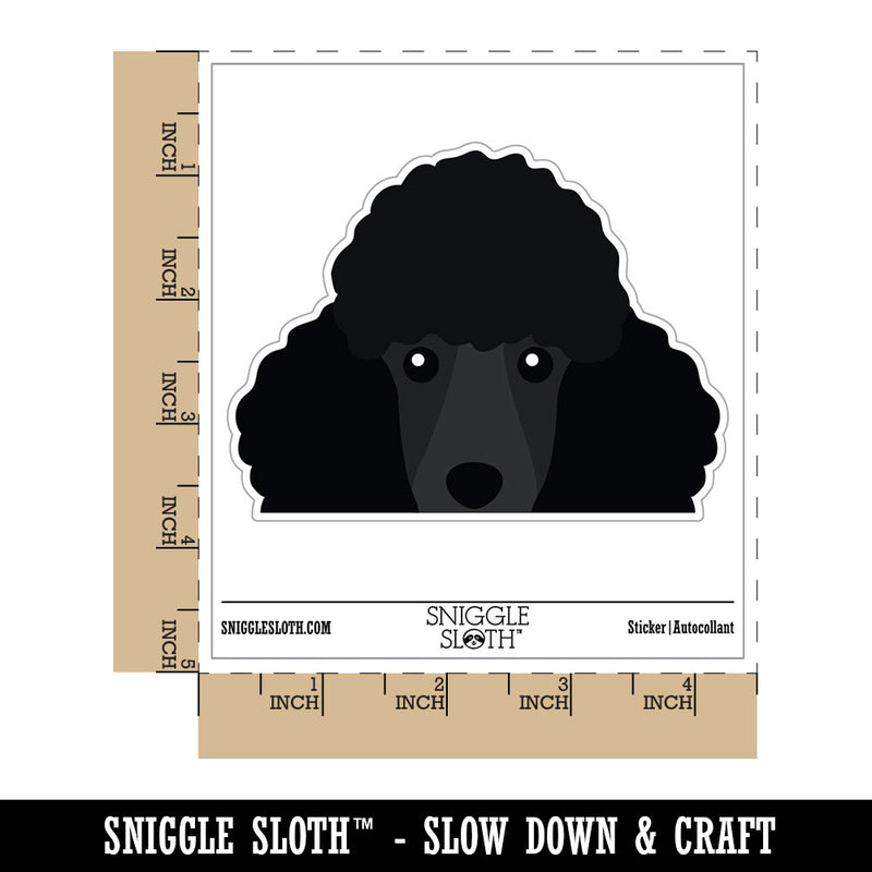 Peeking Black Poodle Dog Waterproof Vinyl Phone Tablet Laptop Water Bottle Car Window Bumper Decal Sticker Set - 5 Pack