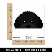 Peeking Black Toy Poodle Dog Waterproof Vinyl Phone Tablet Laptop Water Bottle Car Window Bumper Decal Sticker Set - 5 Pack