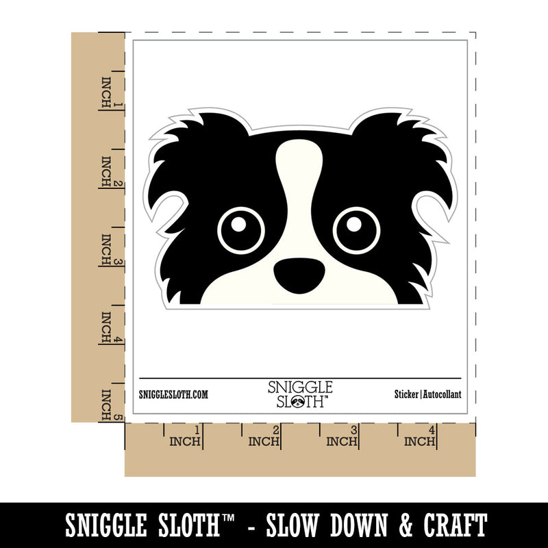 Peeking Border Collie Dog Waterproof Vinyl Phone Tablet Laptop Water Bottle Car Window Bumper Decal Sticker Set - 5 Pack