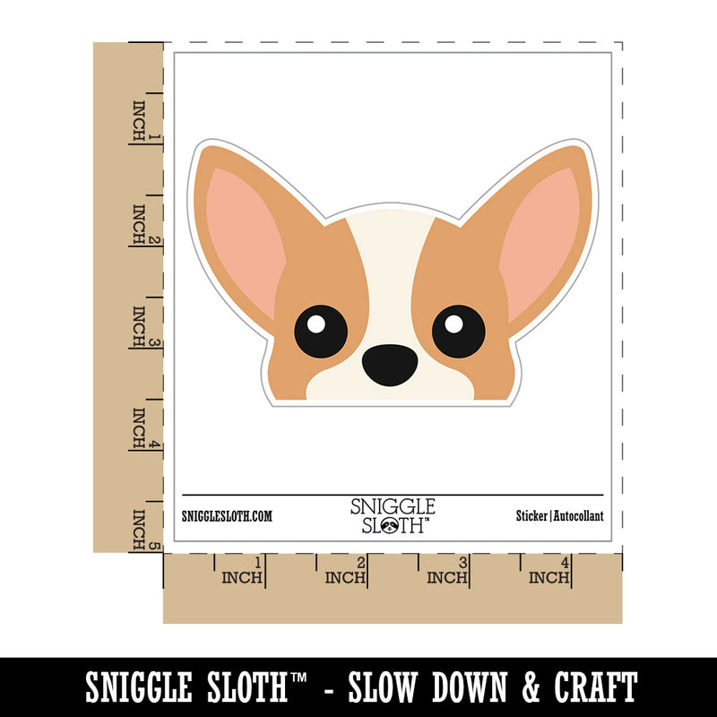 Peeking Chihuahua Dog Waterproof Vinyl Phone Tablet Laptop Water Bottle Car Window Bumper Decal Sticker Set - 5 Pack