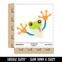 Peeking Friendly Tree Frog Waterproof Vinyl Phone Tablet Laptop Water Bottle Car Window Bumper Decal Sticker Set - 5 Pack