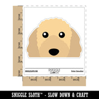 Peeking Goldendoodle Dog Waterproof Vinyl Phone Tablet Laptop Water Bottle Car Window Bumper Decal Sticker Set - 5 Pack