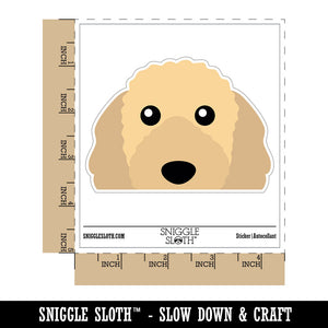 Peeking Goldendoodle Dog Waterproof Vinyl Phone Tablet Laptop Water Bottle Car Window Bumper Decal Sticker Set - 5 Pack