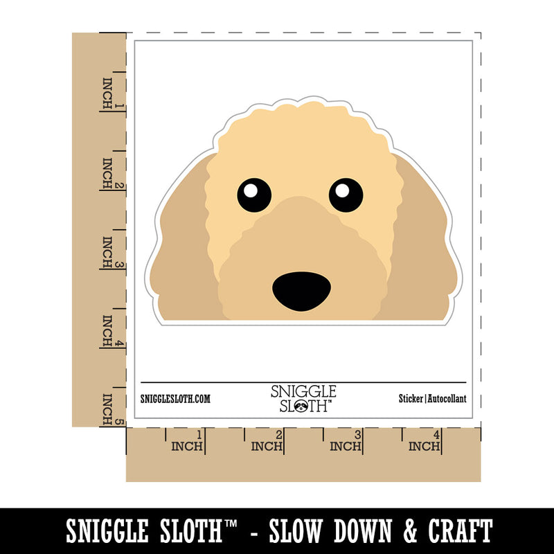 Peeking Goldendoodle Dog Waterproof Vinyl Phone Tablet Laptop Water Bottle Car Window Bumper Decal Sticker Set - 5 Pack