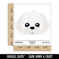 Peeking Maltese Dog Waterproof Vinyl Phone Tablet Laptop Water Bottle Car Window Bumper Decal Sticker Set - 5 Pack