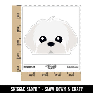 Peeking Maltese Dog Waterproof Vinyl Phone Tablet Laptop Water Bottle Car Window Bumper Decal Sticker Set - 5 Pack