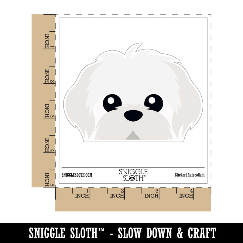 Peeking Maltese Dog Waterproof Vinyl Phone Tablet Laptop Water Bottle Car Window Bumper Decal Sticker Set - 5 Pack