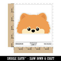 Peeking Pomeranian Dog Waterproof Vinyl Phone Tablet Laptop Water Bottle Car Window Bumper Decal Sticker Set - 5 Pack