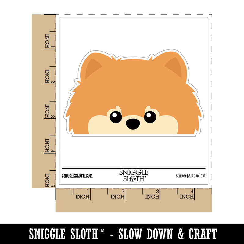 Peeking Pomeranian Dog Waterproof Vinyl Phone Tablet Laptop Water Bottle Car Window Bumper Decal Sticker Set - 5 Pack