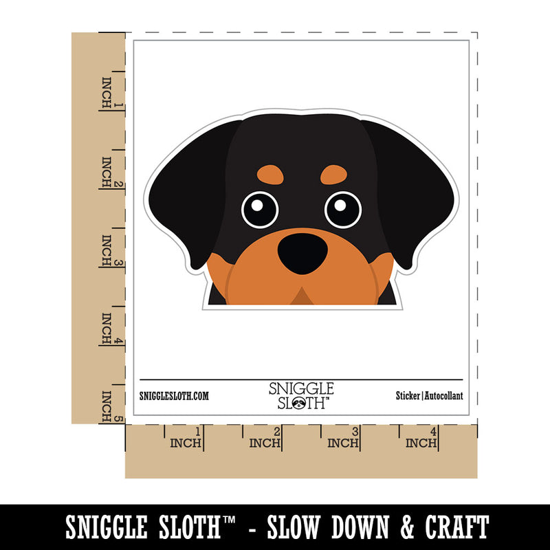 Peeking Rottweiler Dog Waterproof Vinyl Phone Tablet Laptop Water Bottle Car Window Bumper Decal Sticker Set - 5 Pack