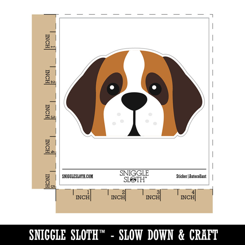 Peeking Saint Bernard Dog Waterproof Vinyl Phone Tablet Laptop Water Bottle Car Window Bumper Decal Sticker Set - 5 Pack