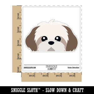 Peeking Shih Tzu Dog Waterproof Vinyl Phone Tablet Laptop Water Bottle Car Window Bumper Decal Sticker Set - 5 Pack