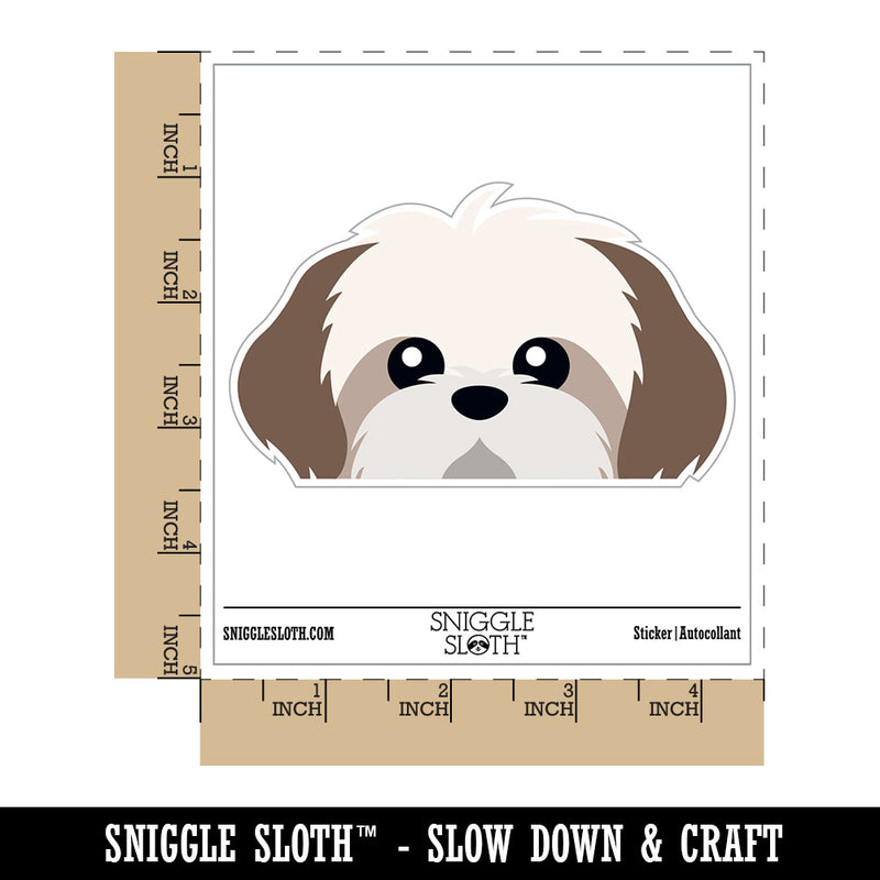 Peeking Shih Tzu Dog Waterproof Vinyl Phone Tablet Laptop Water Bottle Car Window Bumper Decal Sticker Set - 5 Pack
