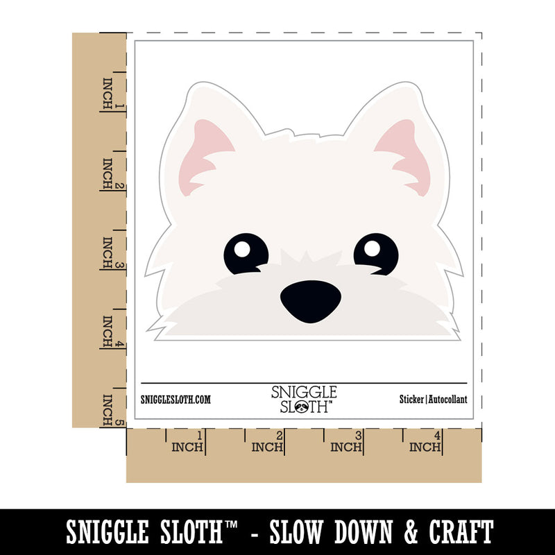 Peeking Westie West Highland Terrier Dog Waterproof Vinyl Phone Tablet Laptop Water Bottle Car Window Bumper Decal Sticker Set - 5 Pack