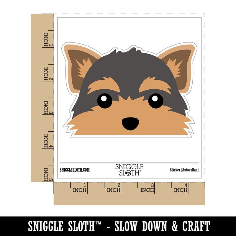 Peeking Yorkshire Terrier Yorkie Dog Waterproof Vinyl Phone Tablet Laptop Water Bottle Car Window Bumper Decal Sticker Set - 5 Pack