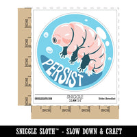 Persist Tardigrade Water Bear Bubble Inspirational Waterproof Vinyl Phone Tablet Laptop Water Bottle Car Window Bumper Decal Sticker Set - 5 Pack