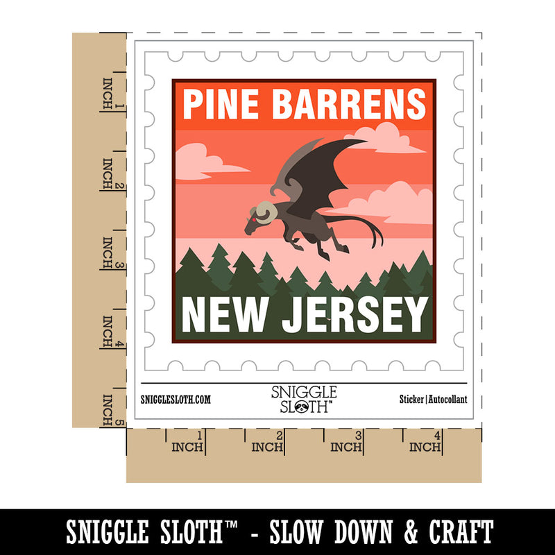 Pine Barrens New Jersey Devil Cryptid Monster Destination Waterproof Vinyl Phone Tablet Laptop Water Bottle Car Window Bumper Decal Sticker Set - 5 Pack