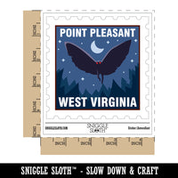Point Pleasant West Virginia Mothman Cryptid Destination Waterproof Vinyl Phone Tablet Laptop Water Bottle Car Window Bumper Decal Sticker Set - 5 Pack